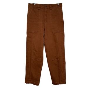 Ruti Women's Brown Cotton Spandex Cropped Carpenter Pants Size 2